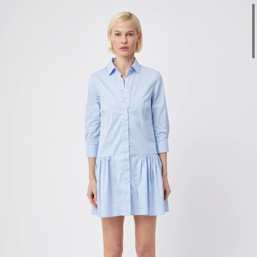 The Shirt Rochelle Behrens dawn blue Drop Waist Shirt Dress Size Small